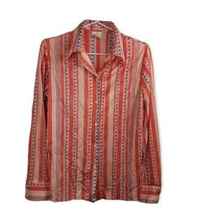 Vintage Graff Disco Stripe  Button Up Shirt (READ DESCRIPTION)